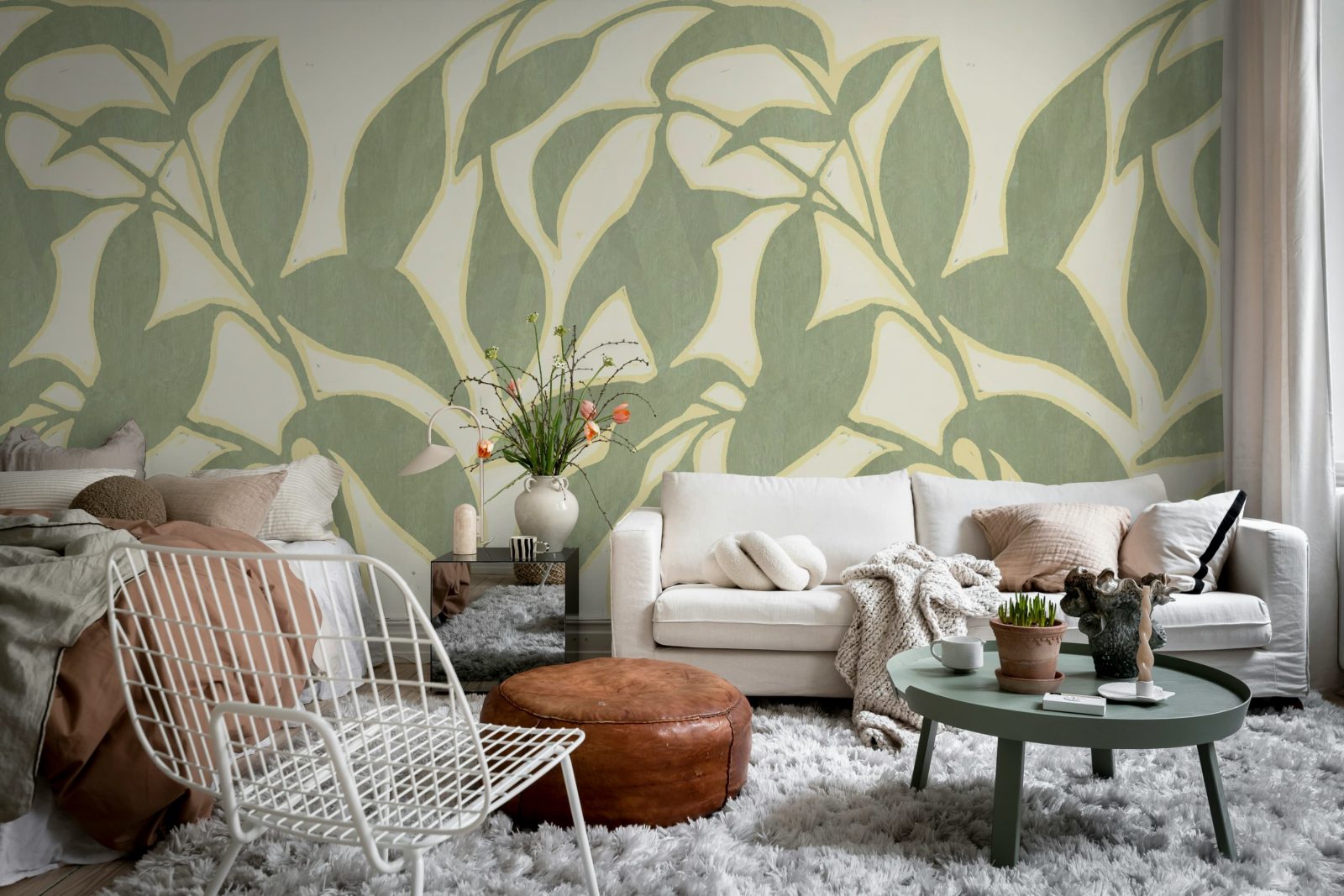 Leaf Silhouette, Green, Rebel Walls 2