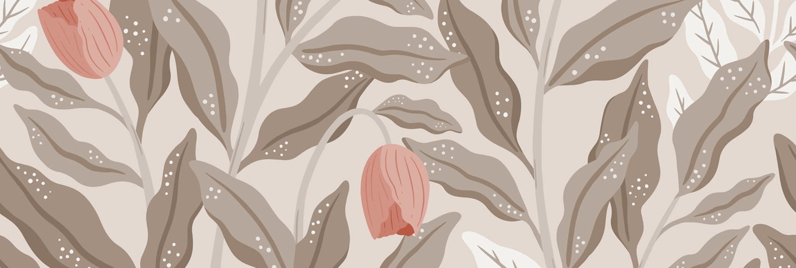 Cool Flora, Beige & Pink, Rebel Walls