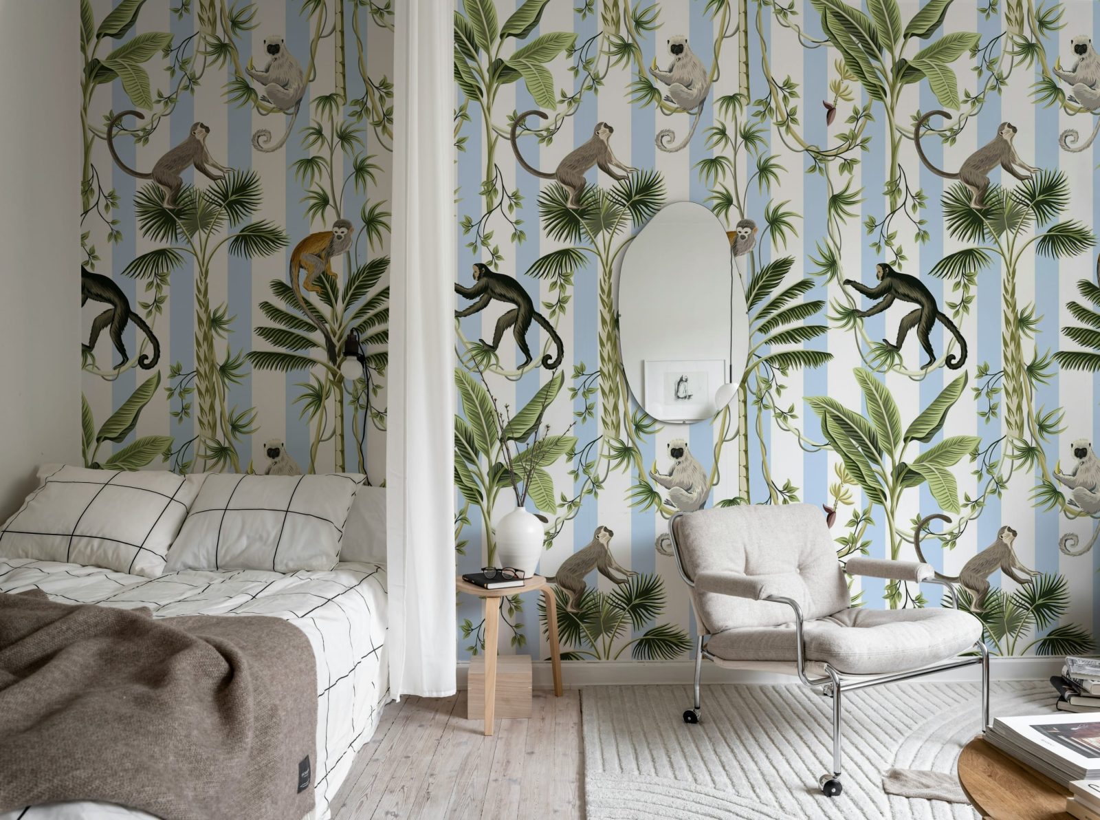 Monkey Stripes, Blue, Rebel Walls 2