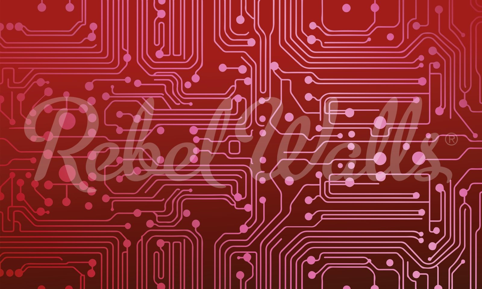 Circuit Board, Red, Rebel Walls