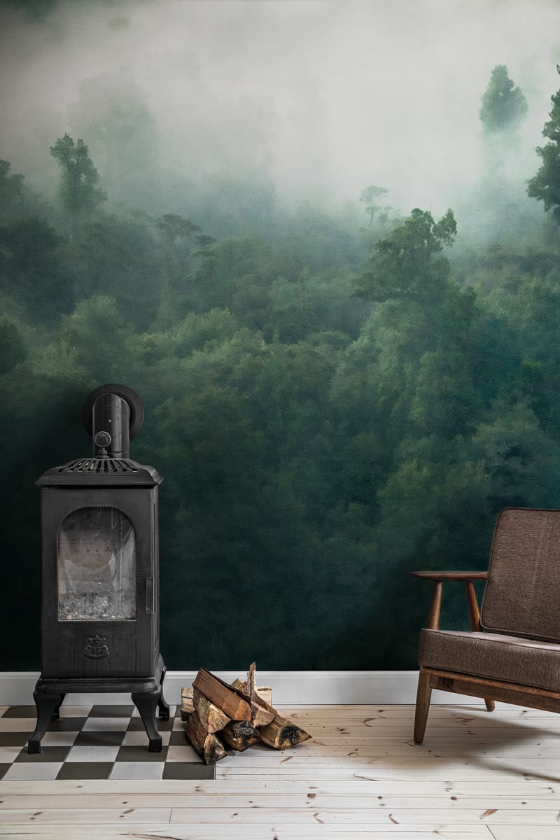 Misty Woodland, Green, Rebel Walls 3
