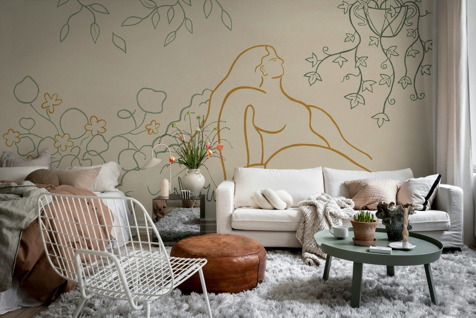 Lush Lines, Orange & Green, Rebel Walls 2