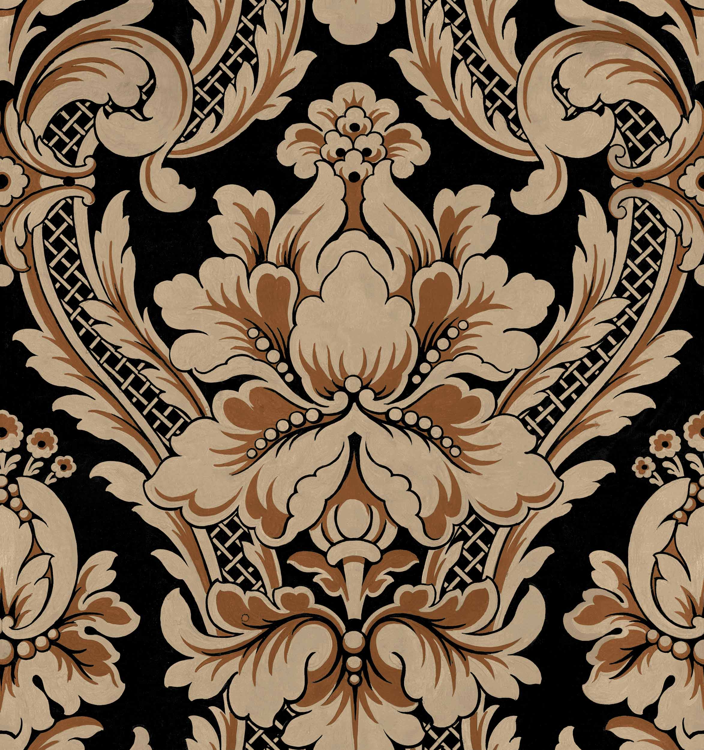 Venetian Damask, Onyx, Coordonne, 5mp / rola