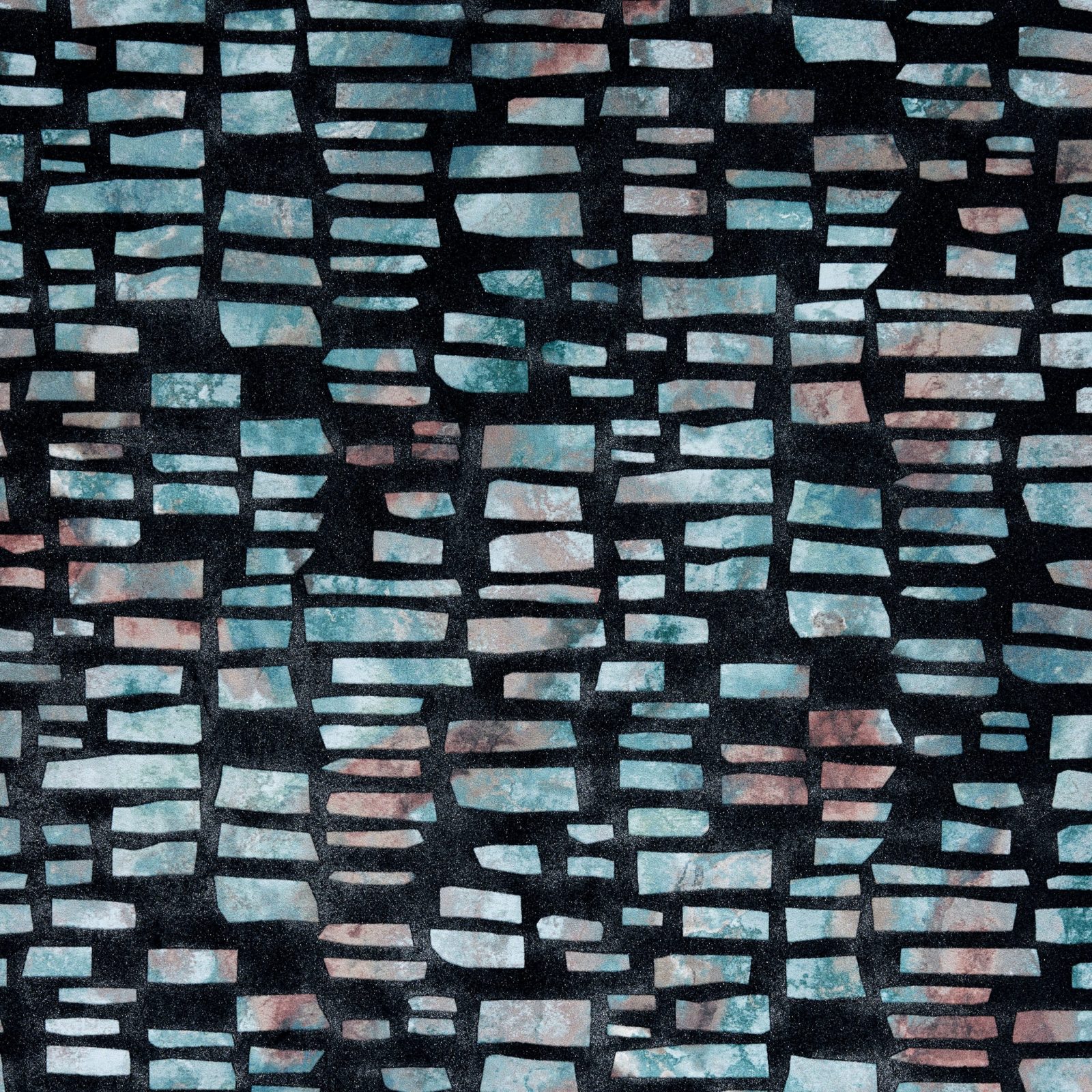 Fusion, Mineral Black Luxury Flock, 1838 Wallcoverings, 5.3mp / rola