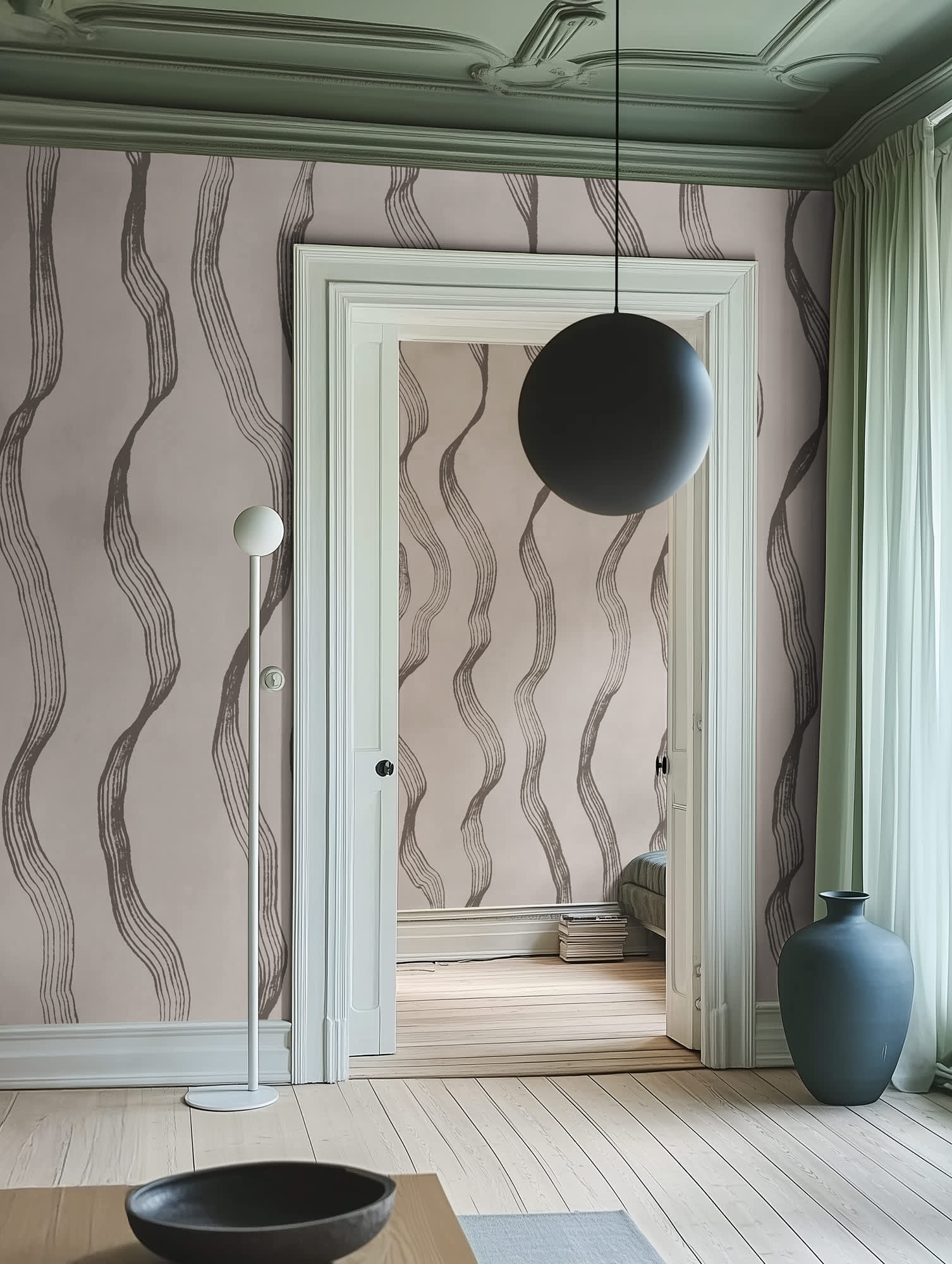 Ribbon Stripe, Gray, Rebel Walls 3