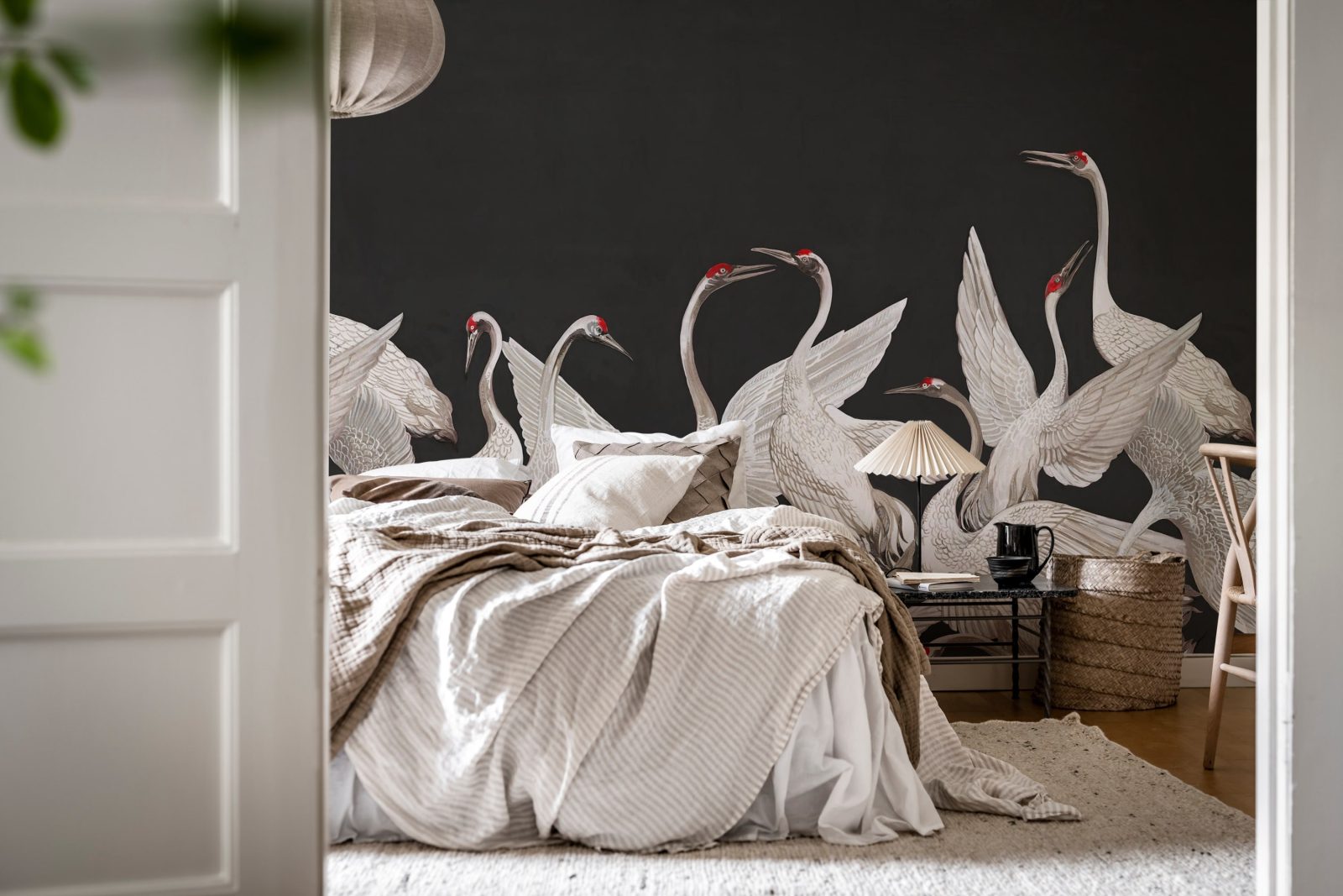 Soaring Cranes, Black, Rebel Walls 3