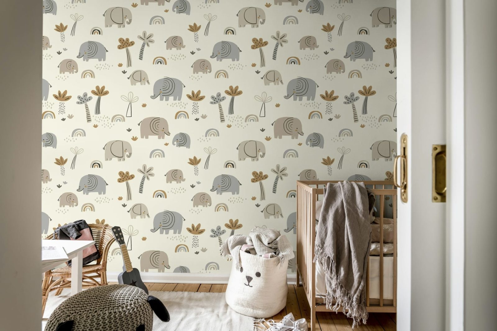 Elephant Savanna, Beige, Rebel Walls 2