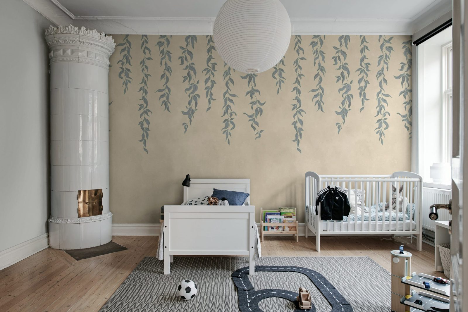 Hanging Leaves, Blue, Rebel Walls 3