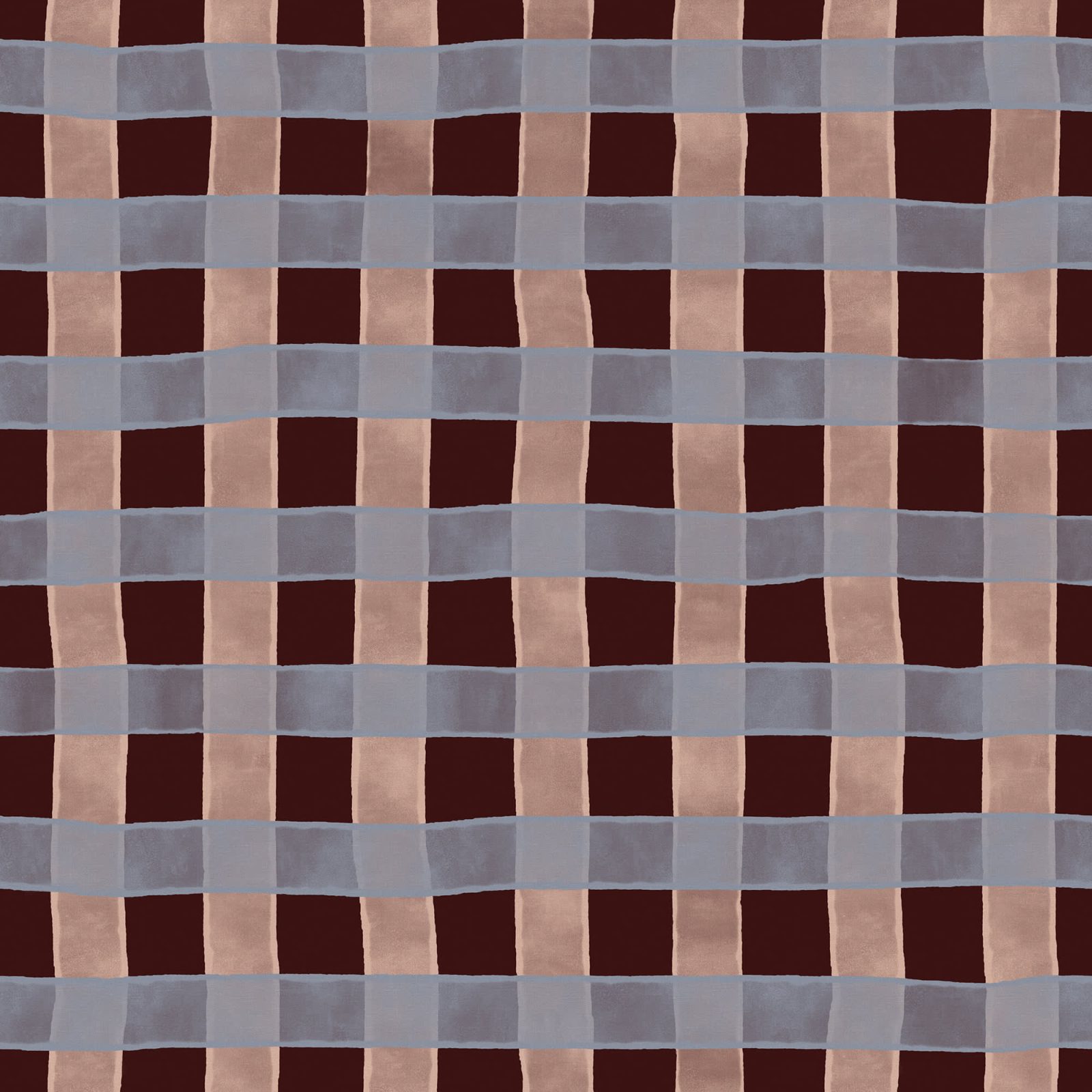 Gingham, Burgundy, Rebel Walls