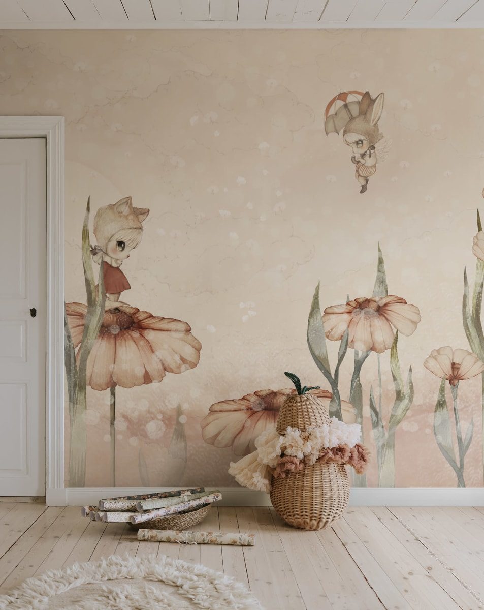 Bloomy Fields of Marion, Pink, Rebel Walls 2