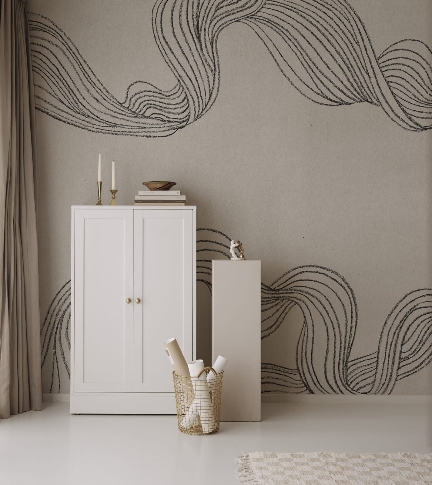 Stripes by Hand, Graphite, Rebel Walls 3