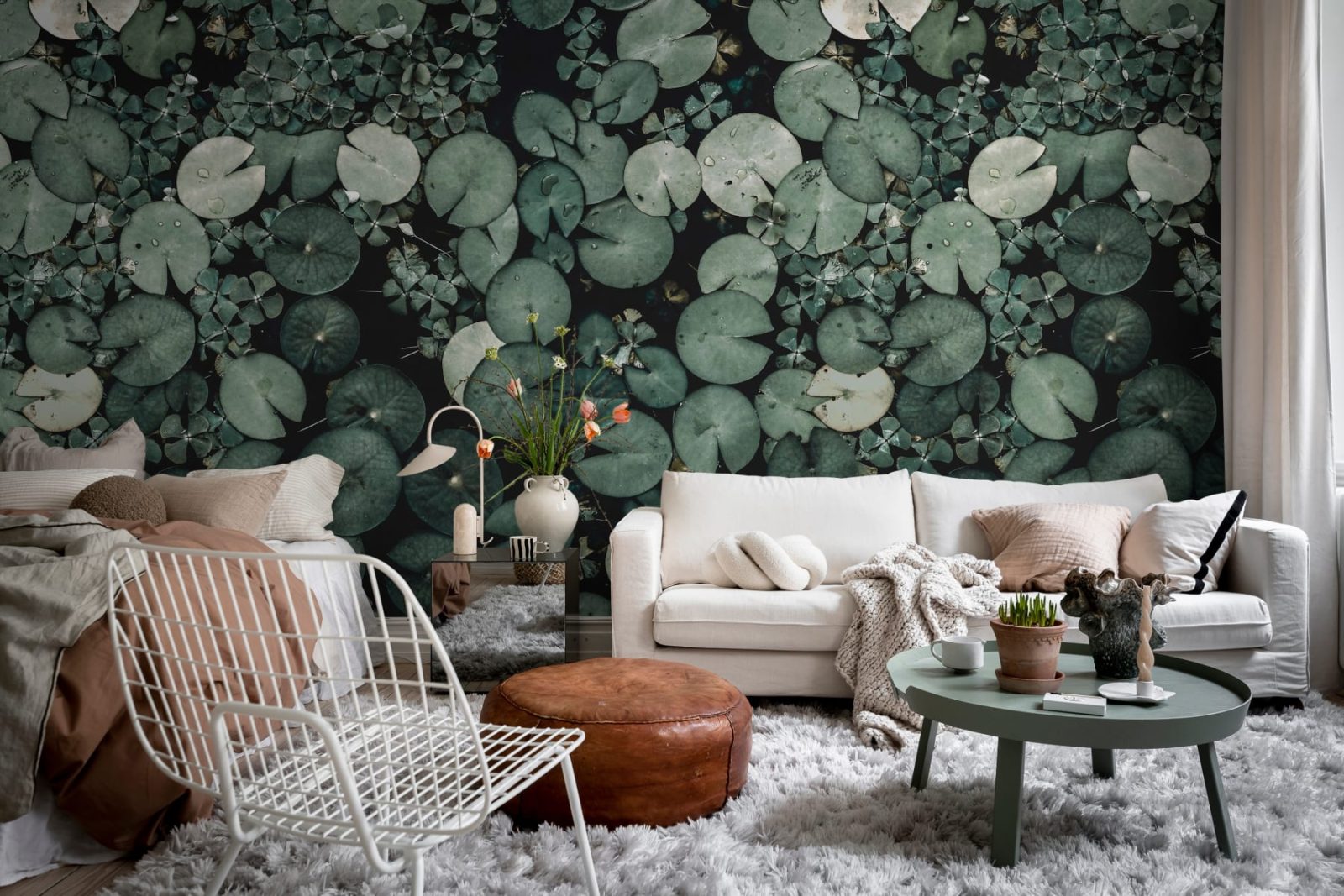 Water Lilies, Green, Rebel Walls 2