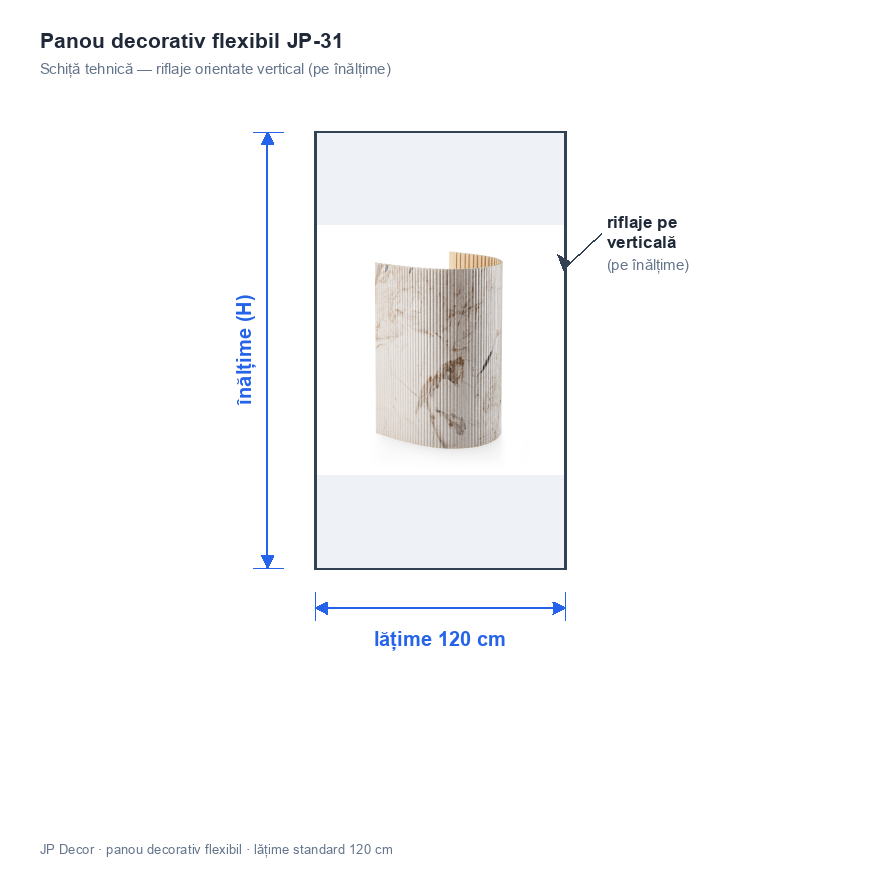 Panou decorativ flexibil JP-31, Breccia Marble, 280 x 120 x 0.9 cm, JP Decors 7
