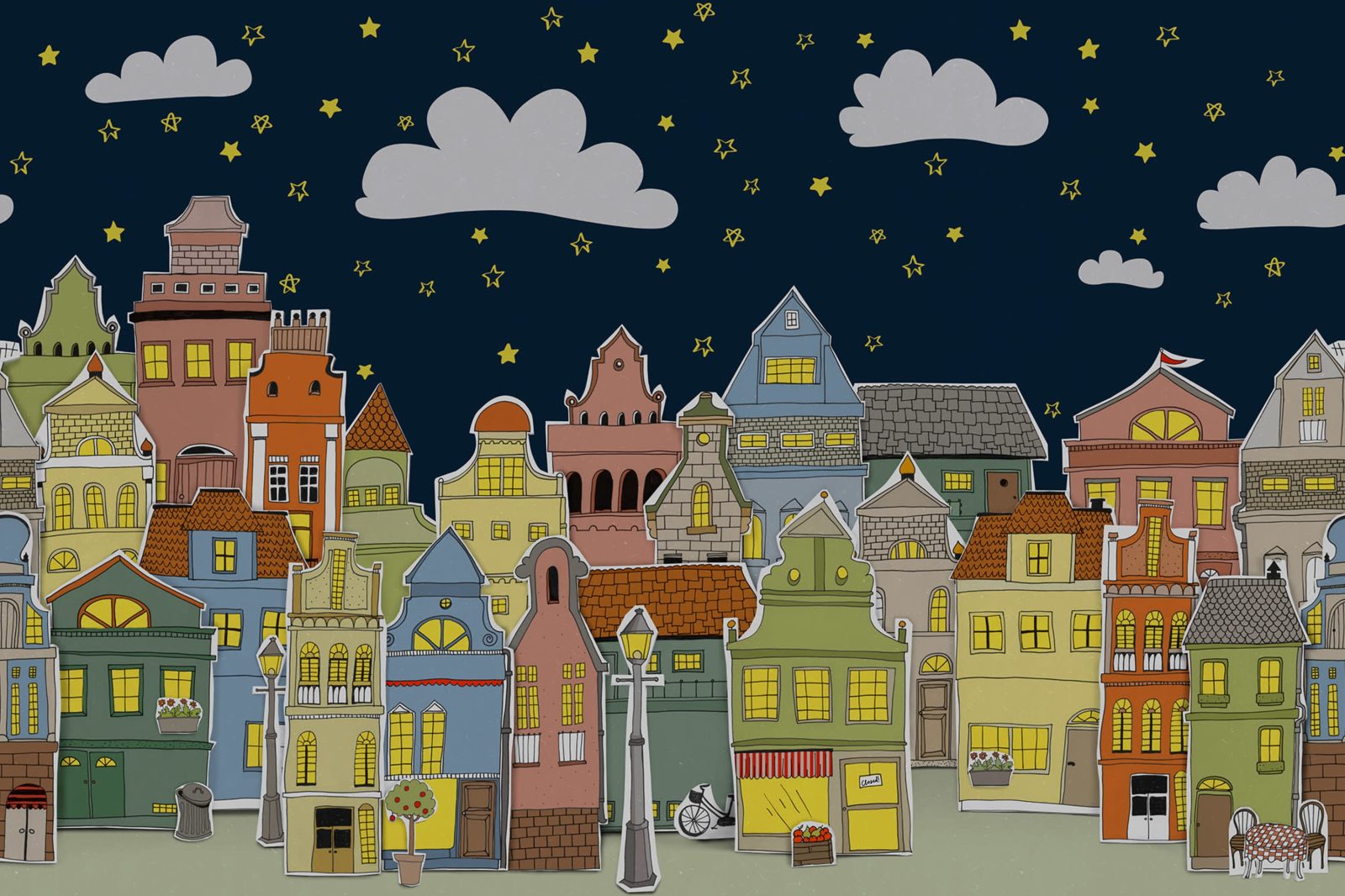 London Houses, Night, Rebel Walls