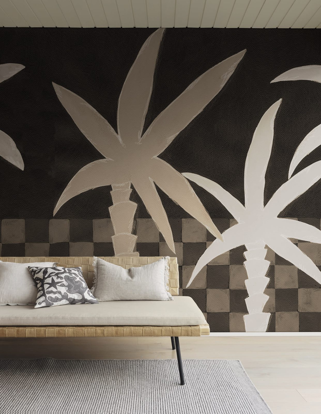 Palm Horizon, Dark Brown, Rebel Walls 3