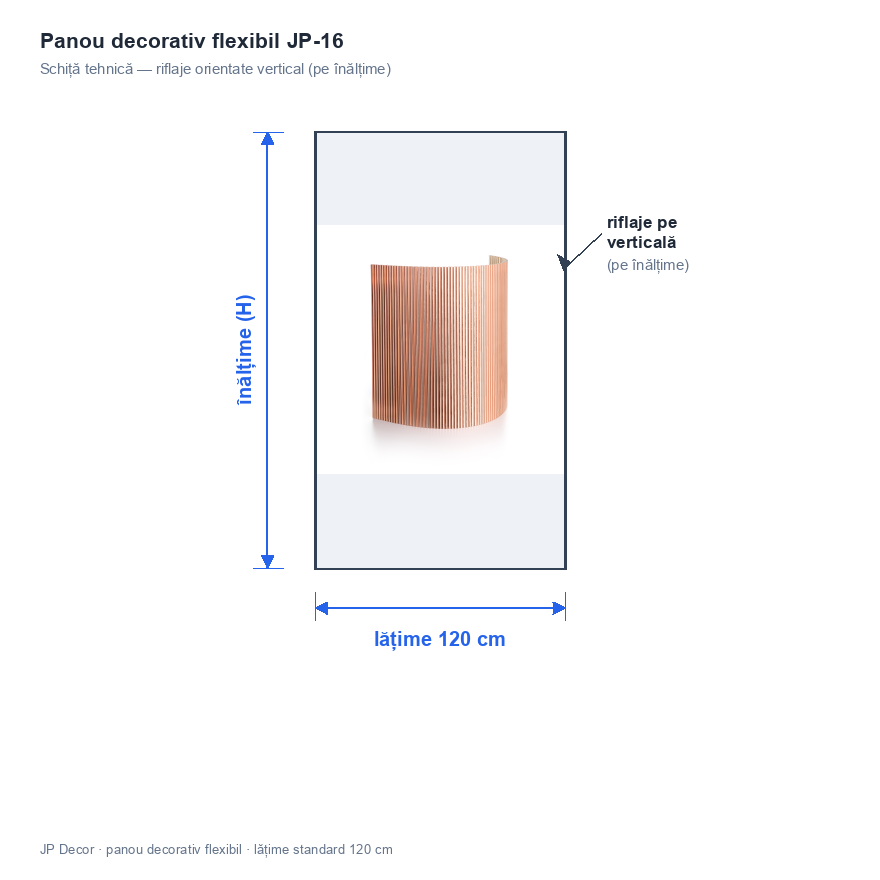 Panou decorativ flexibil metalizat JP-16, Metallic Bronze, 280 x 120 x 0.9 cm, JP Decor 5