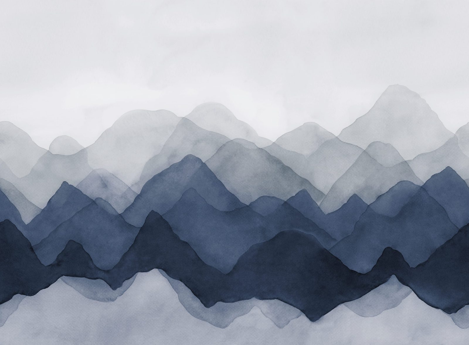 Watercolor Mountain, Blue, Rebel Walls