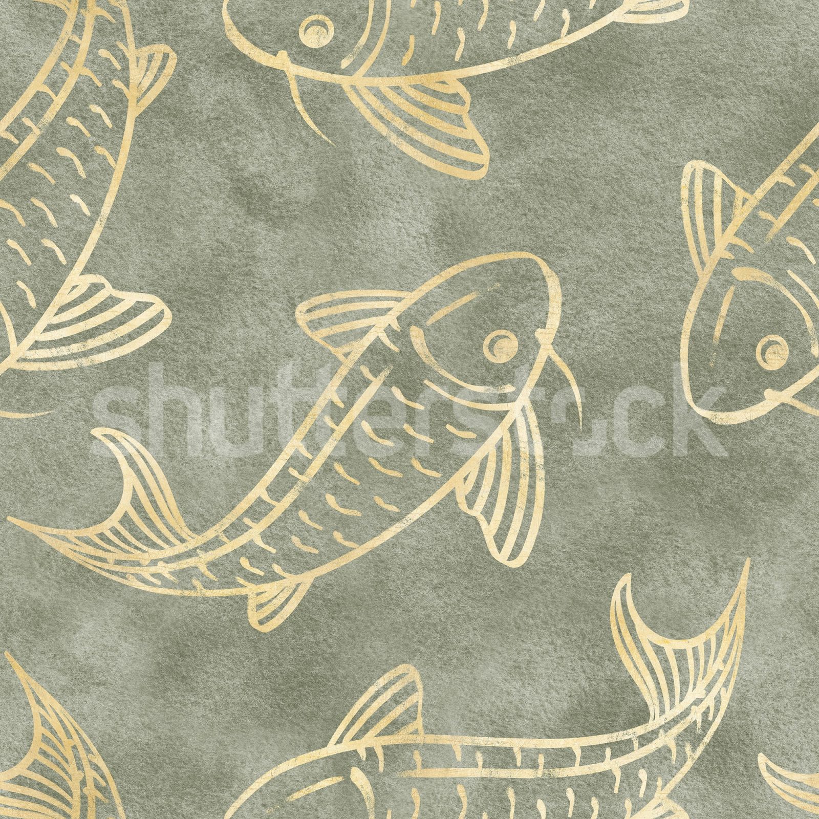 Koi Pond, Green, Rebel Walls