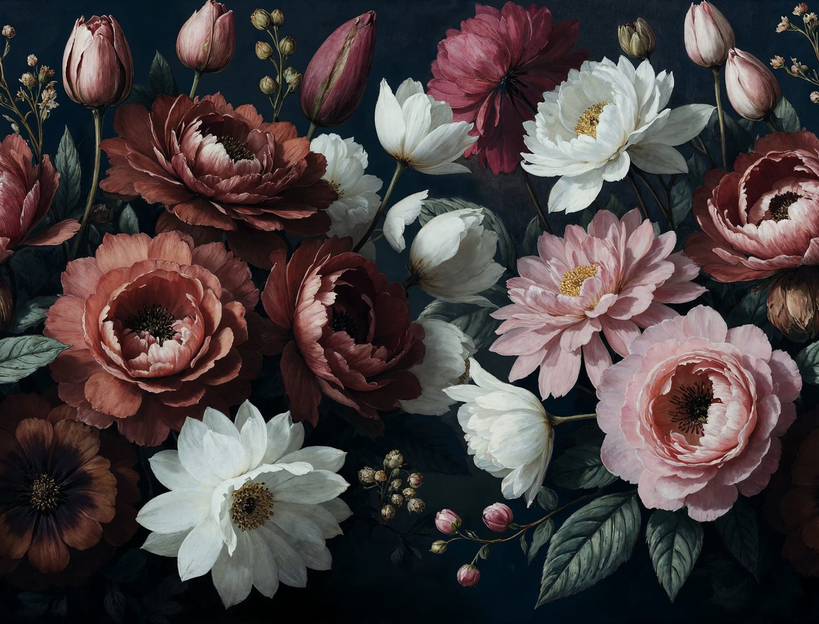 Bouquet in Bloom, Dark, Rebel Walls