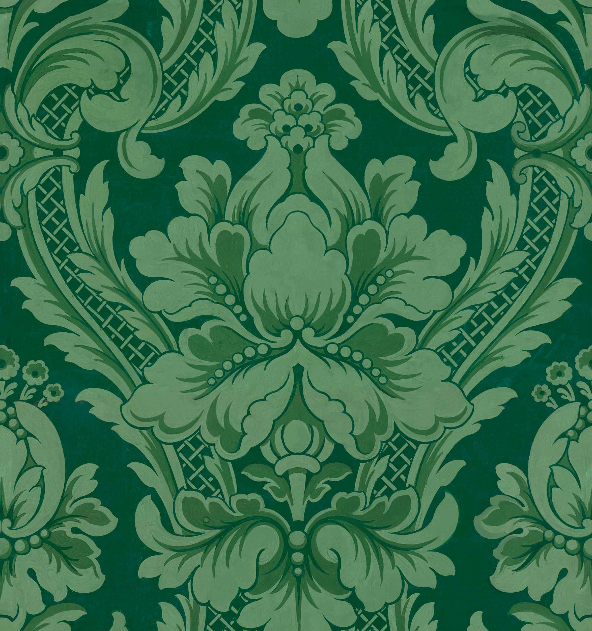 Venetian Damask, Emerald, Coordonne, 5mp / rola