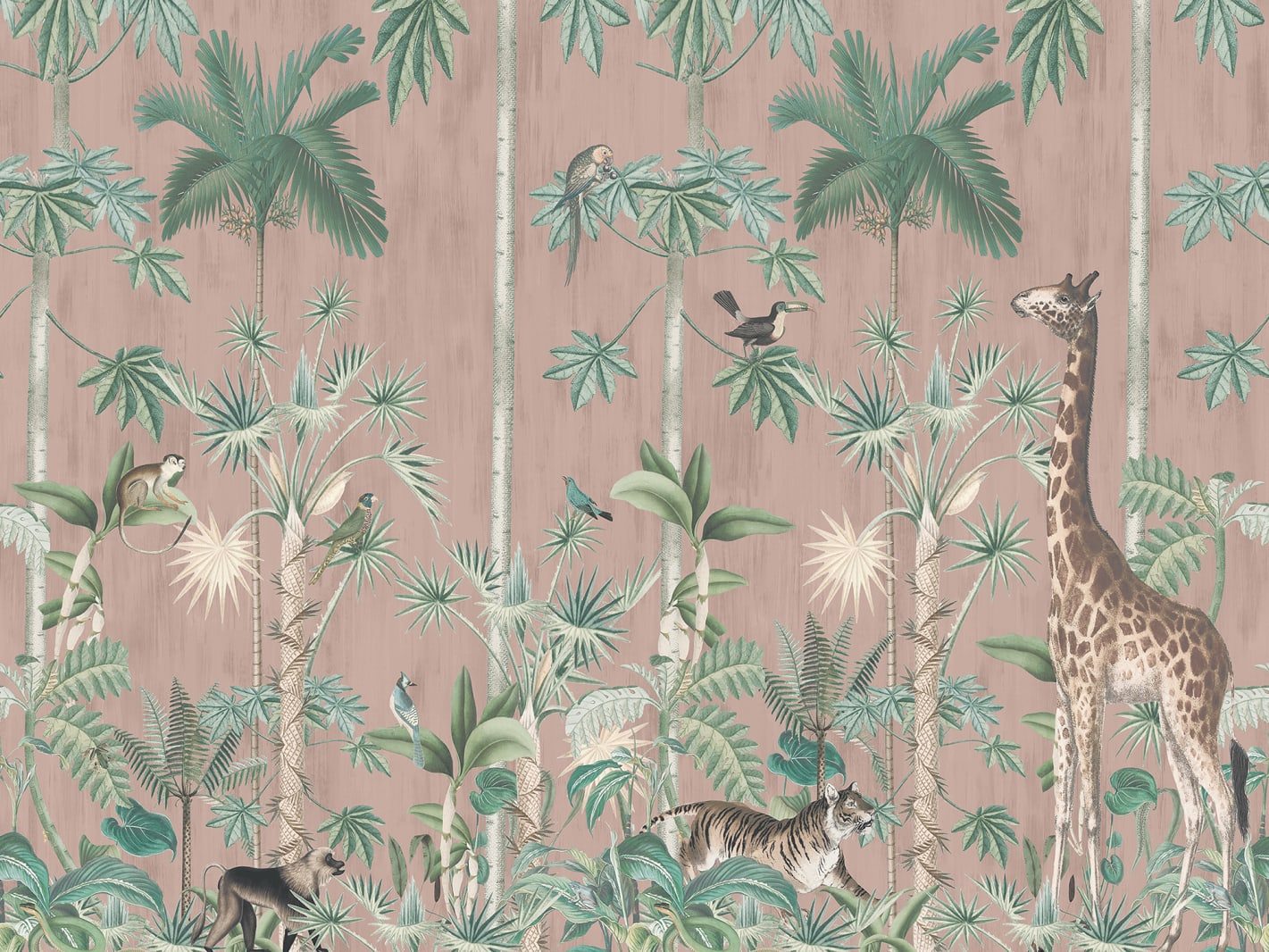 Giraffe's Stroll, Pink, Rebel Walls
