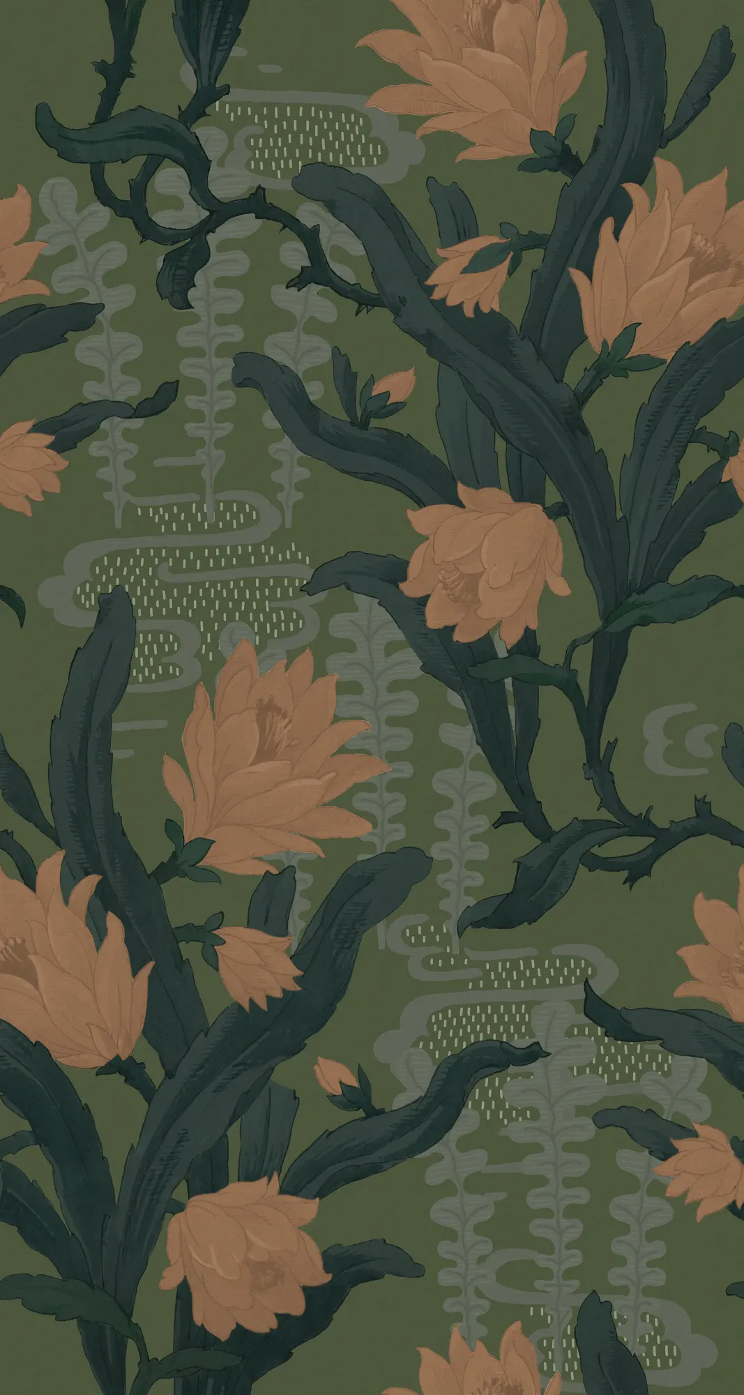 Flower in Pond, Green, Rebel Walls