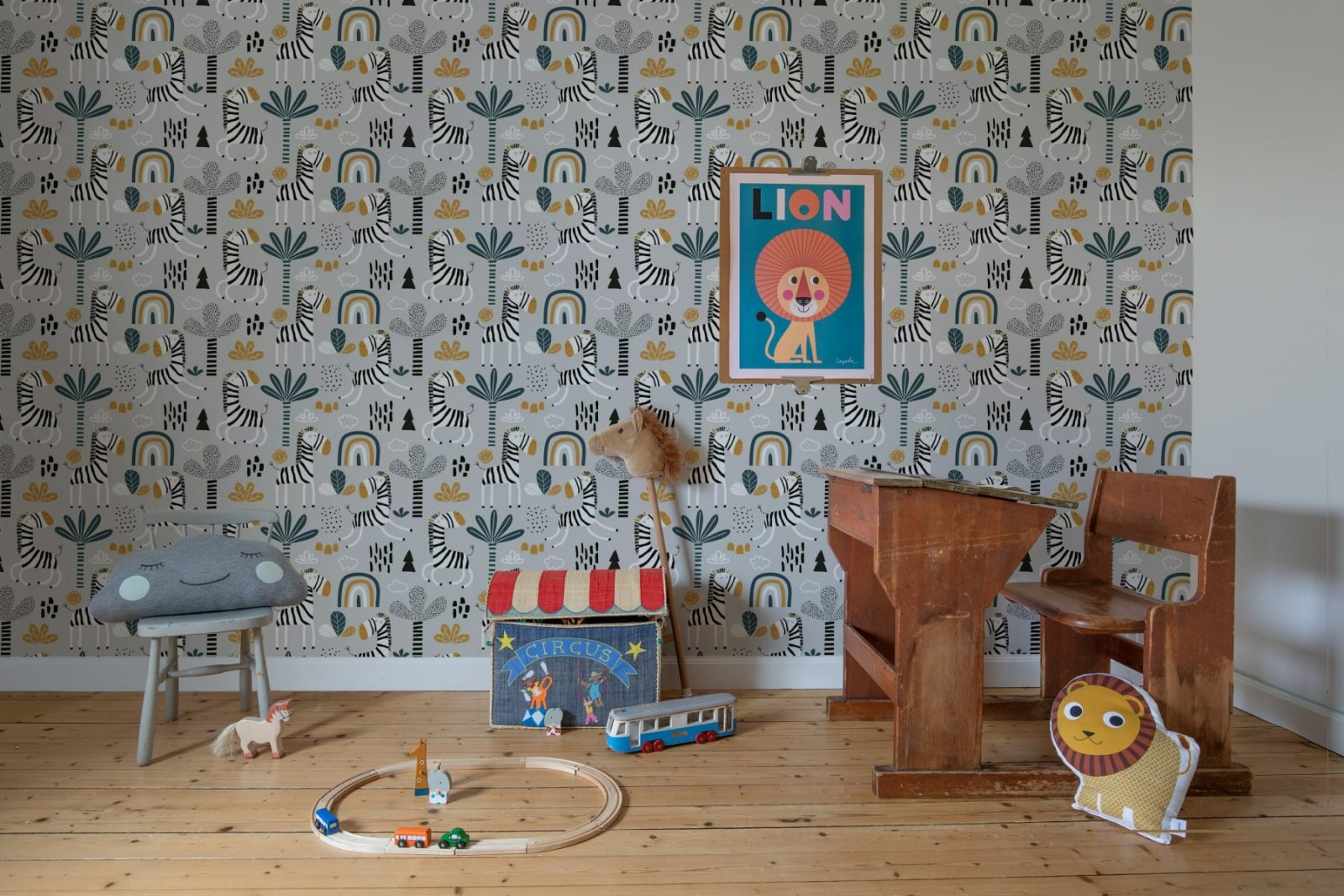 Happy Zebra, Gray, Rebel Walls 2