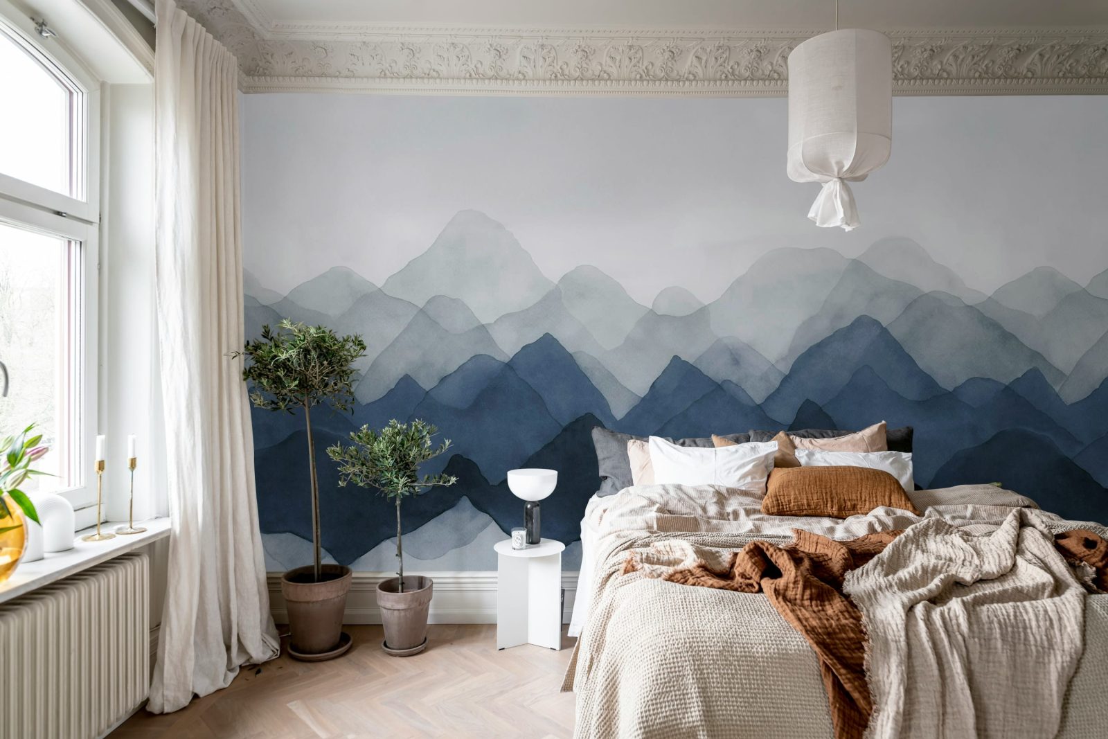 Watercolor Mountain, Blue, Rebel Walls 3