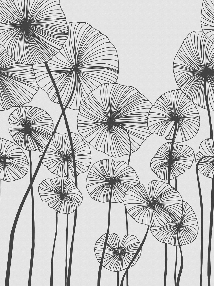 Waterlily Forest, Black & White, Rebel Walls