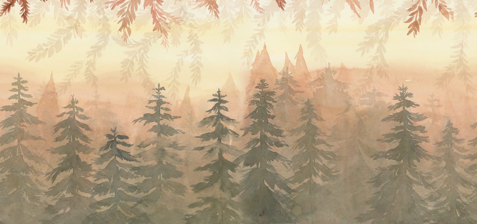 Watercolor Forest, Dawn, Rebel Walls
