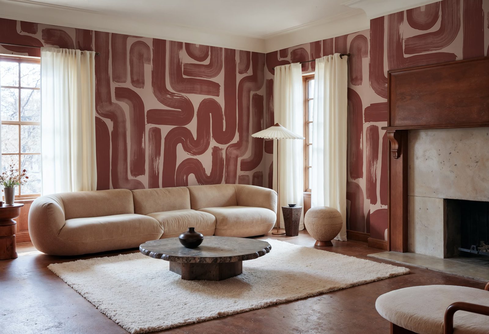 Drape Brush, Red, Rebel Walls 3
