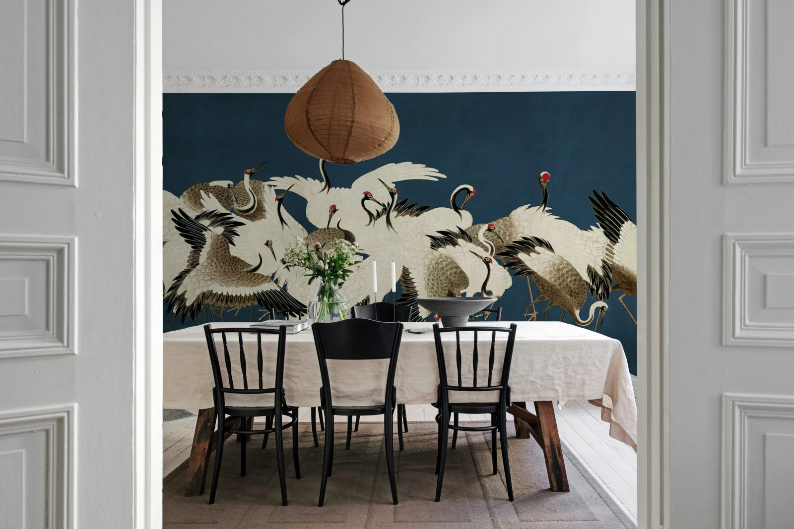 Dancing Cranes, Blue, Rebel Walls 3