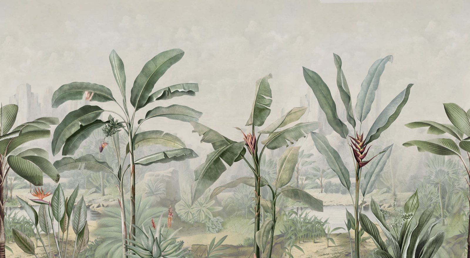 Tropical Palms, Vintage, Rebel Walls