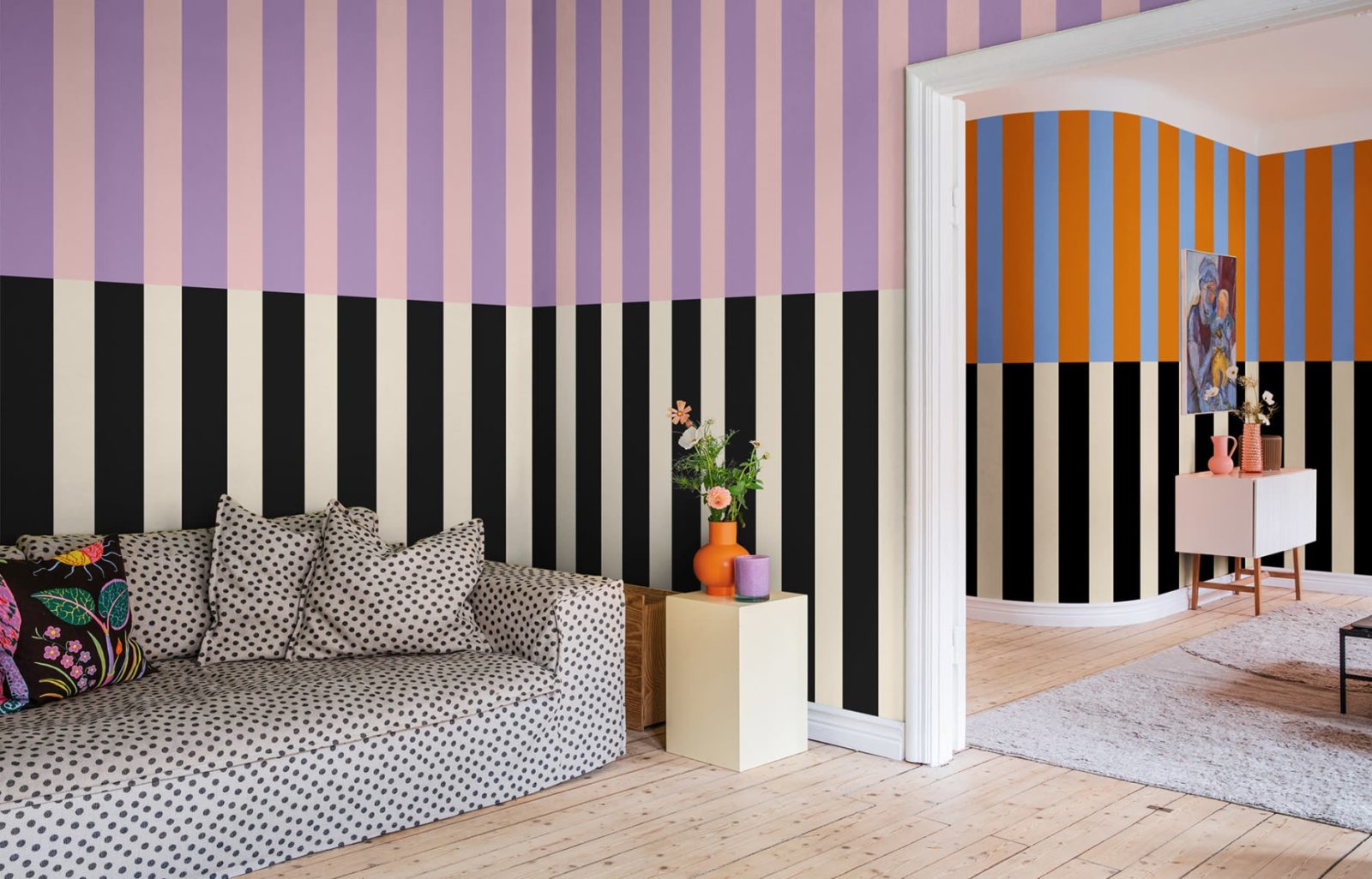 Stripped, Pink & Lilac, Rebel Walls 2