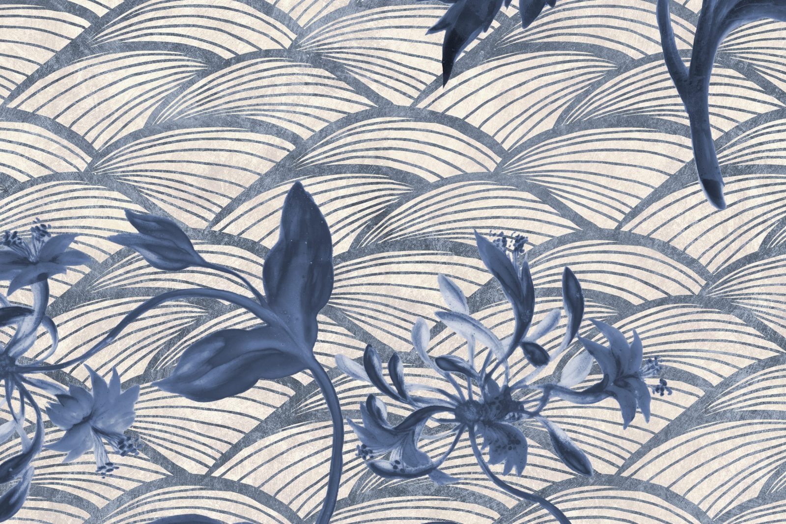 Floral Ripple, Blue, Rebel Walls 4