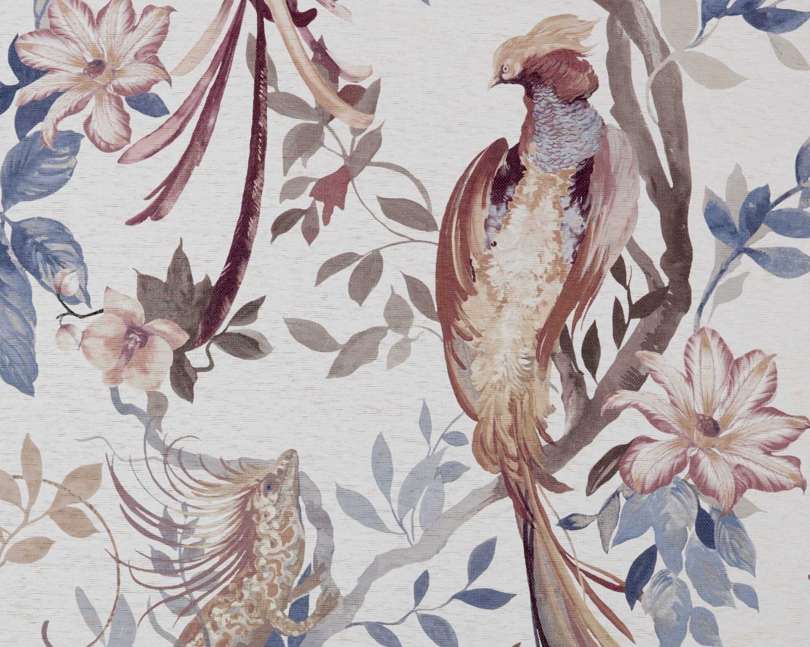 Bird Sonnet, Chambray Blue Luxury Paperweave, (fibre naturale), 1838 Wallcoverings, 5.1mp / rola
