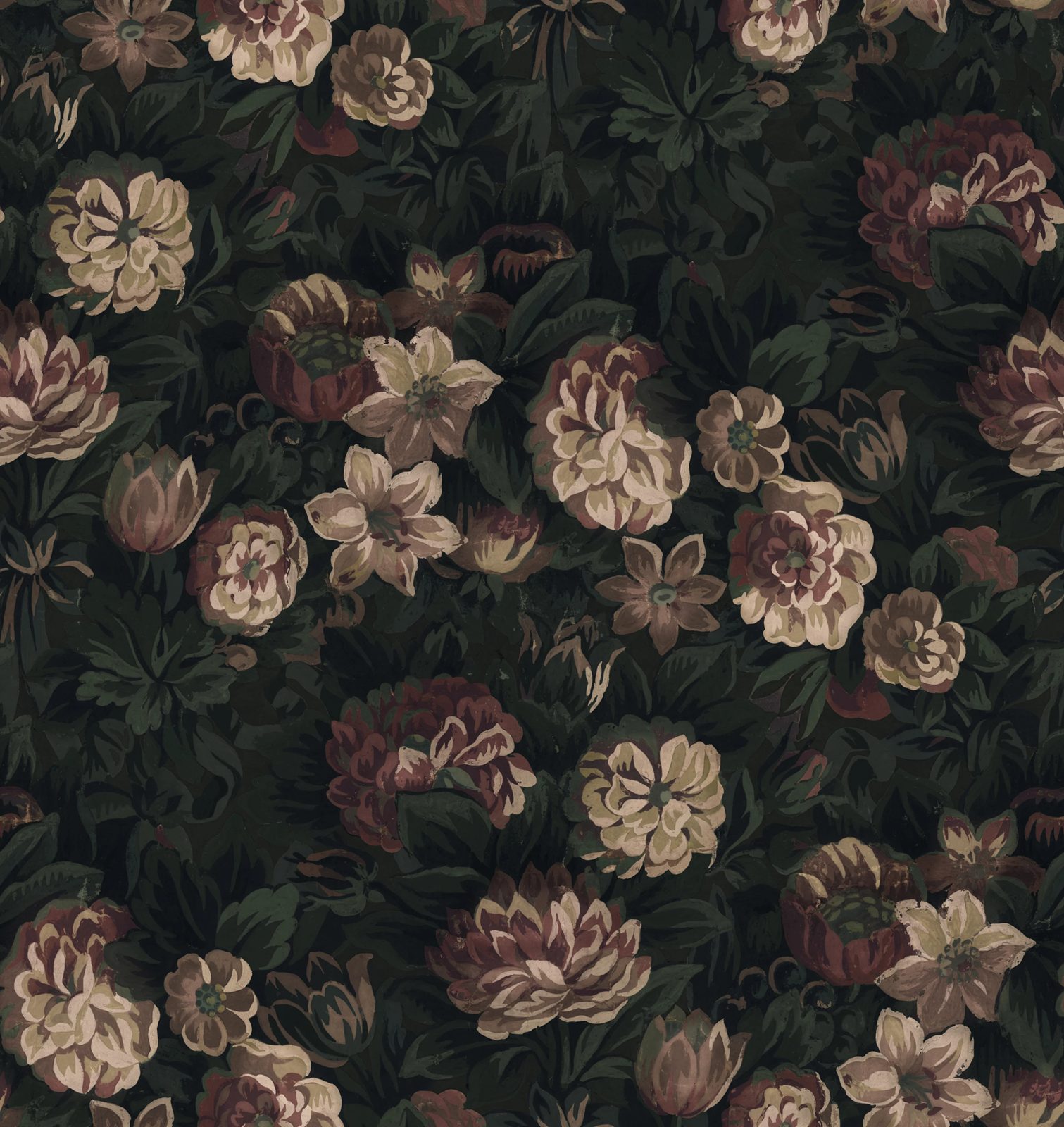 Heritage Floral, Dark, Rebel Walls