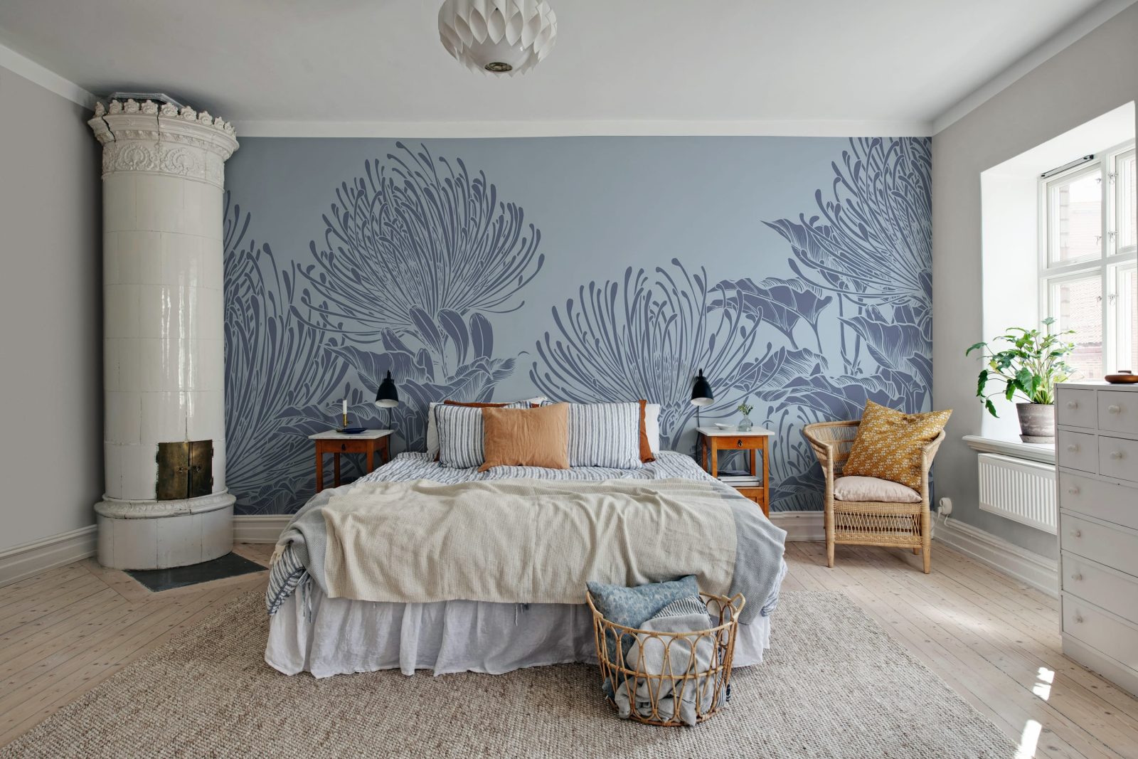 Protea Bloom, Soft Blue, Rebel Walls 2