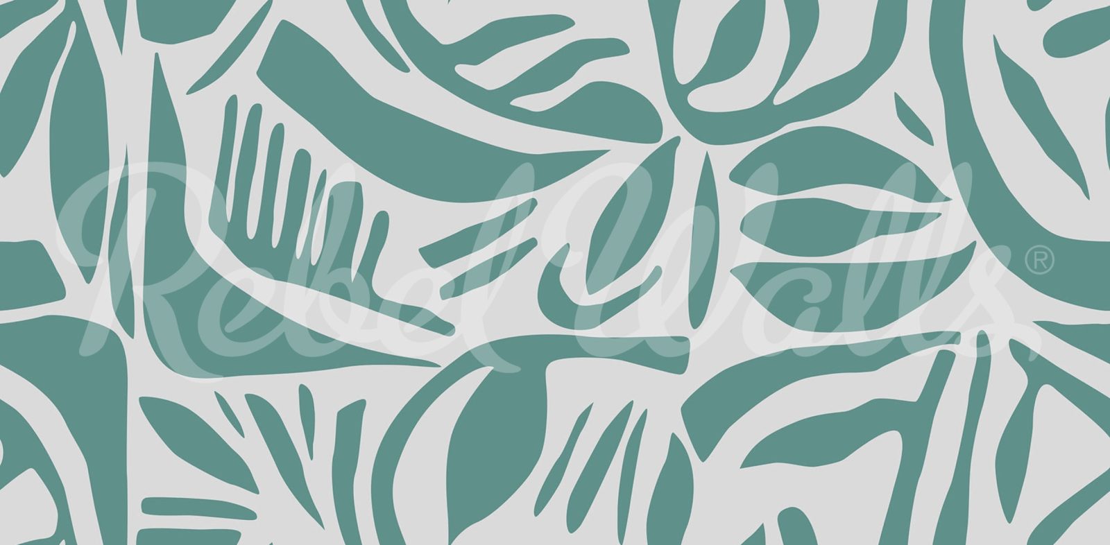 Abstract Leafs, Turquoise, Rebel Walls