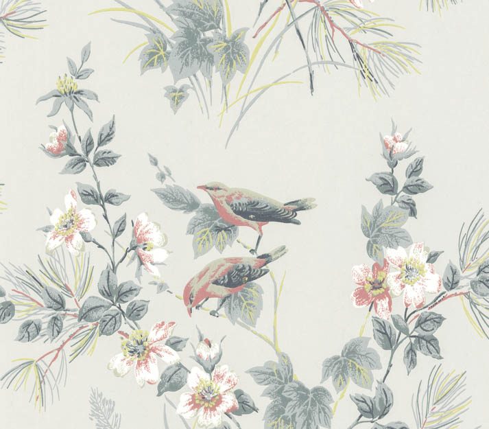 Rosemore, Grey Luxury Bird, 1838 Wallcoverings, 5.3mp / rola 3