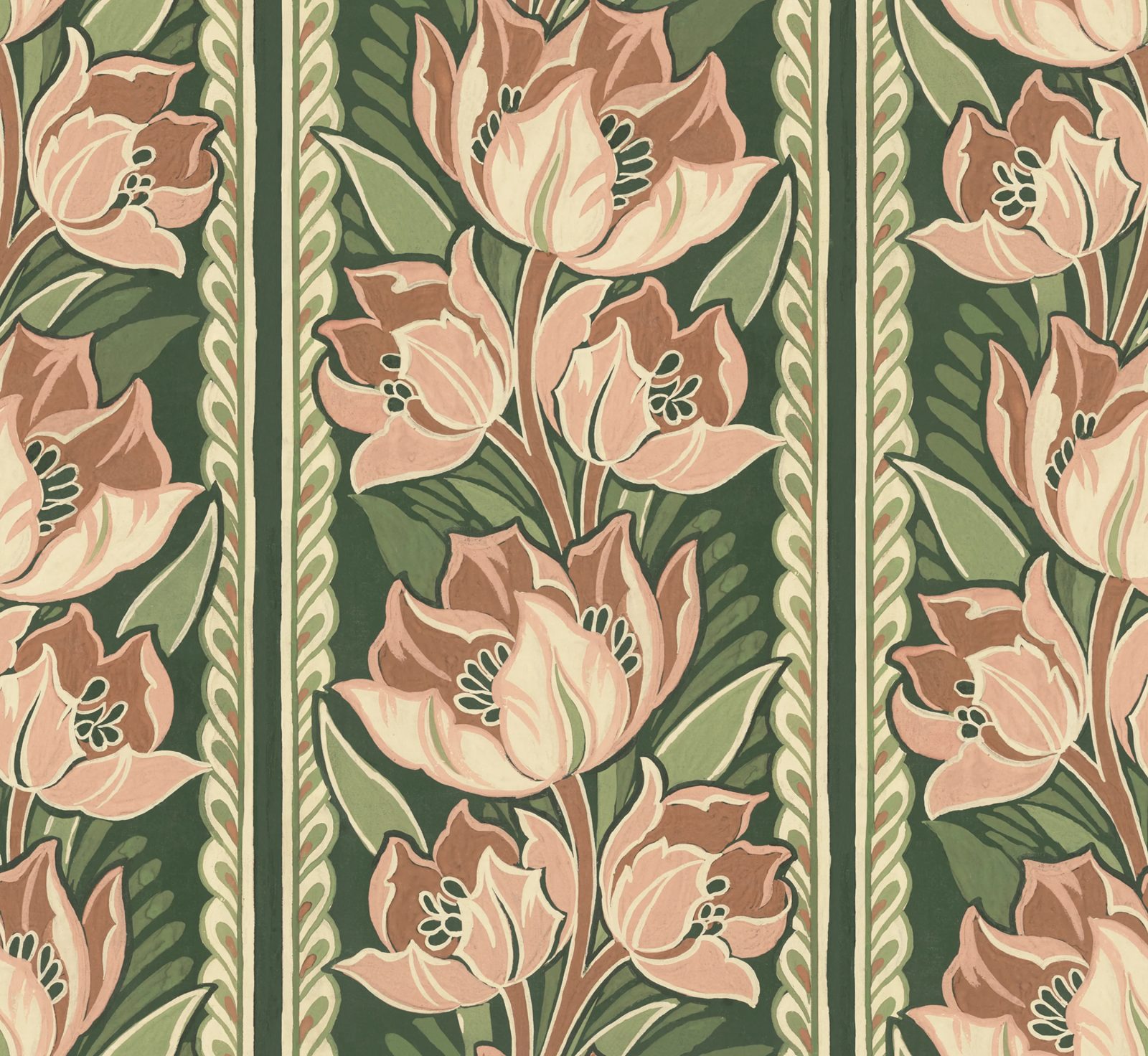 Tulip Stripes, Pink, Rebel Walls
