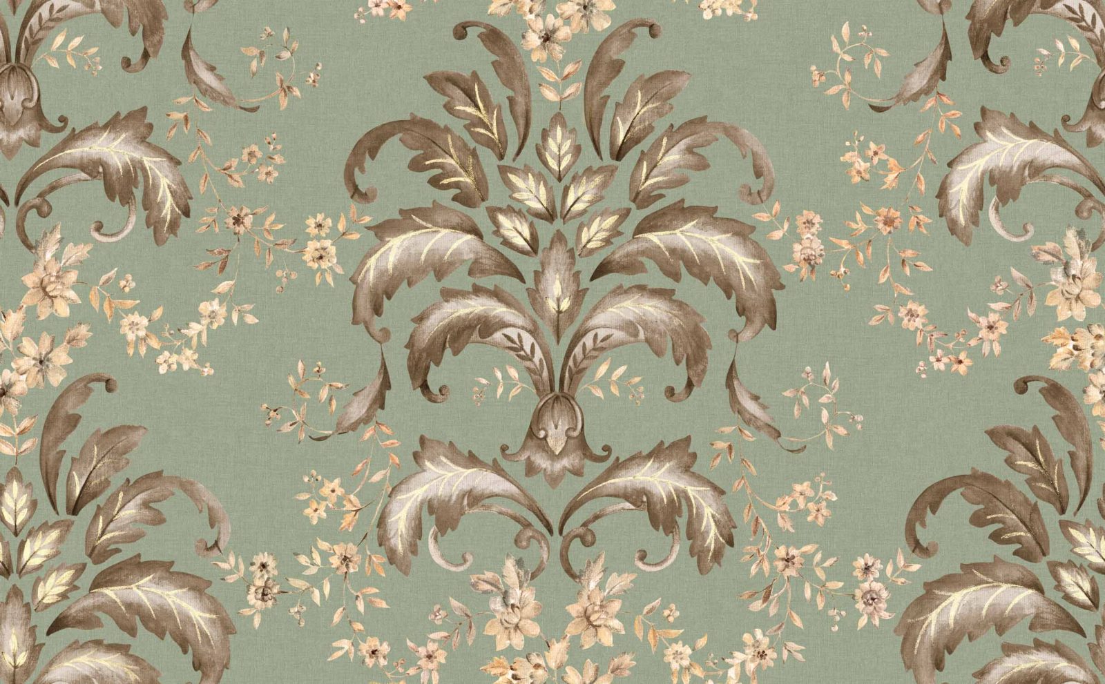 French Damask, Sage, Coordonne, 5mp / rola