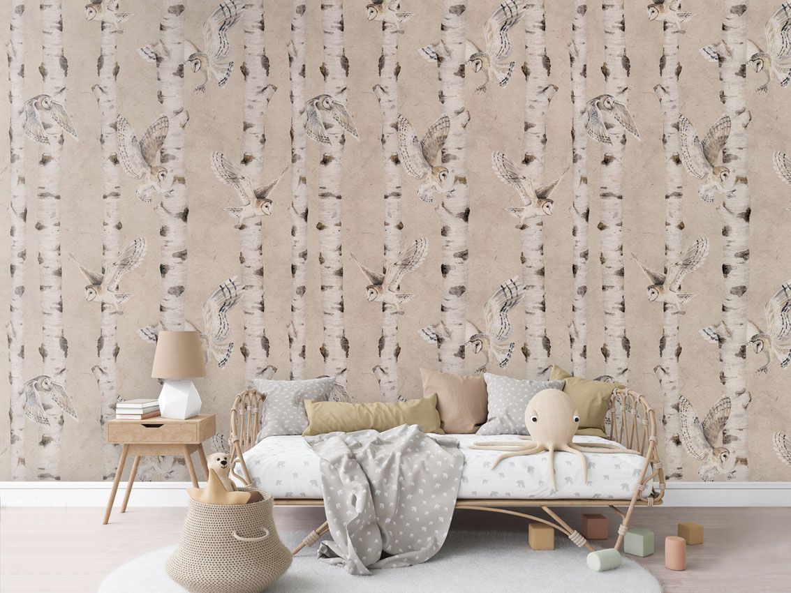 Birch and Owls - Beige, Kikki Belle 5