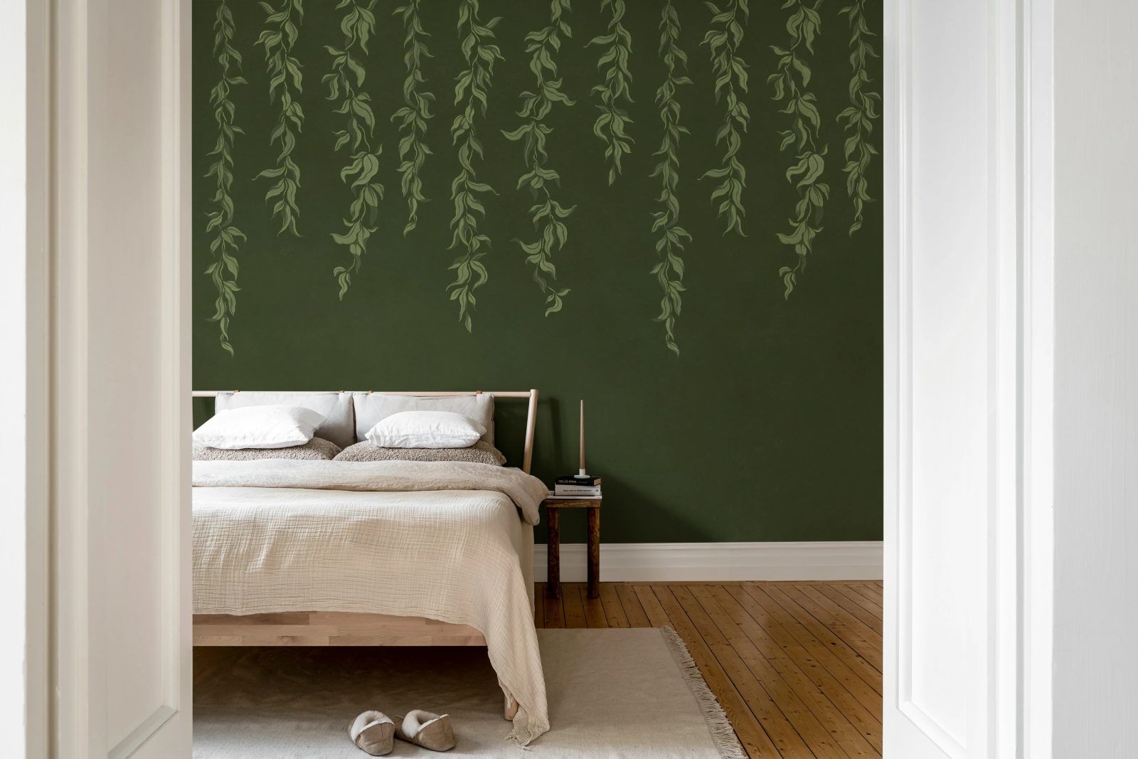 Hanging Leaves, Dark Green, Rebel Walls 3