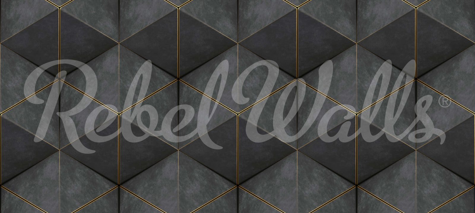 Hexagon Cube, Black, Rebel Walls