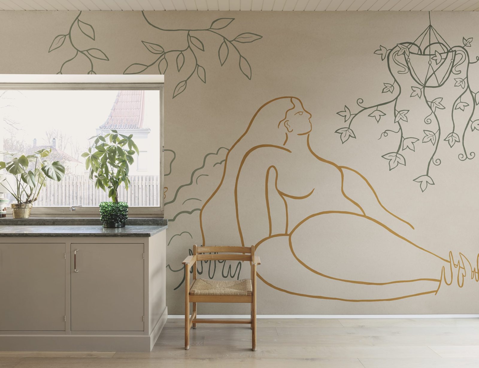 Lush Lines, Orange & Green, Rebel Walls 3