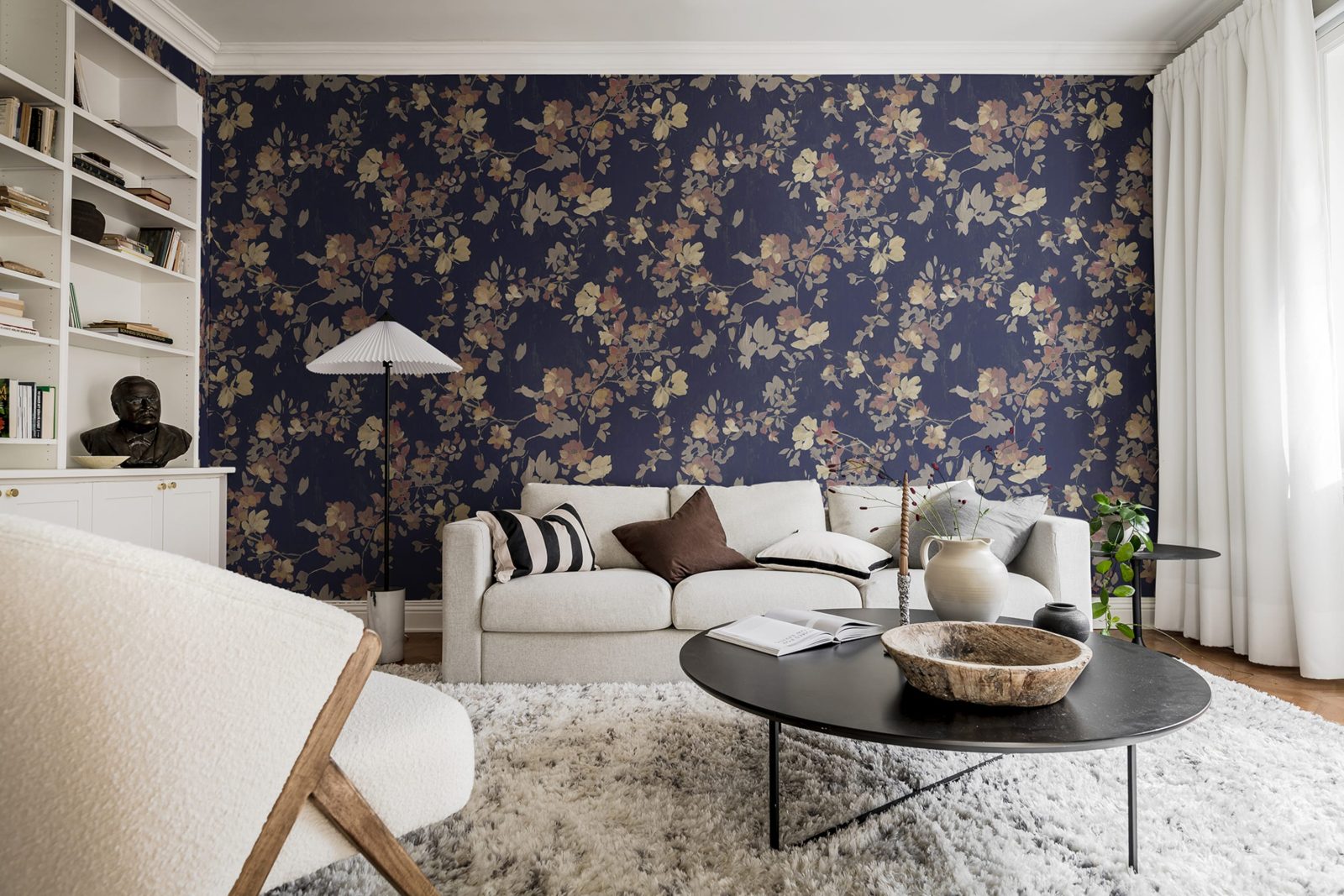 Blooming Garden, Dark Blue, Rebel Walls 2