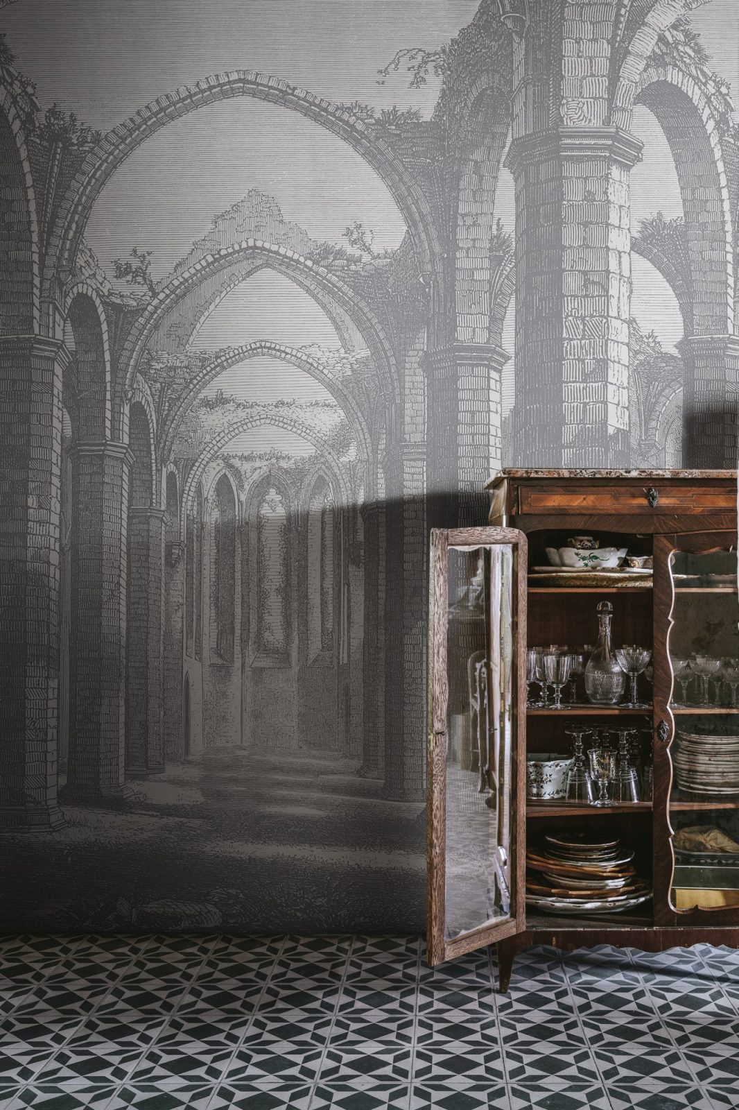 Gothic Arches, Grey, Rebel Walls 2