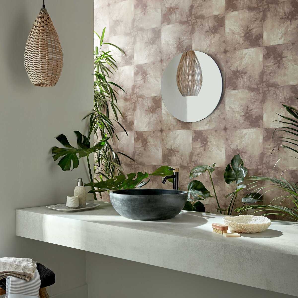 Crystalline, Carnelian Brown Luxury Tile, 1838 Wallcoverings, 5.3mp / rola 2