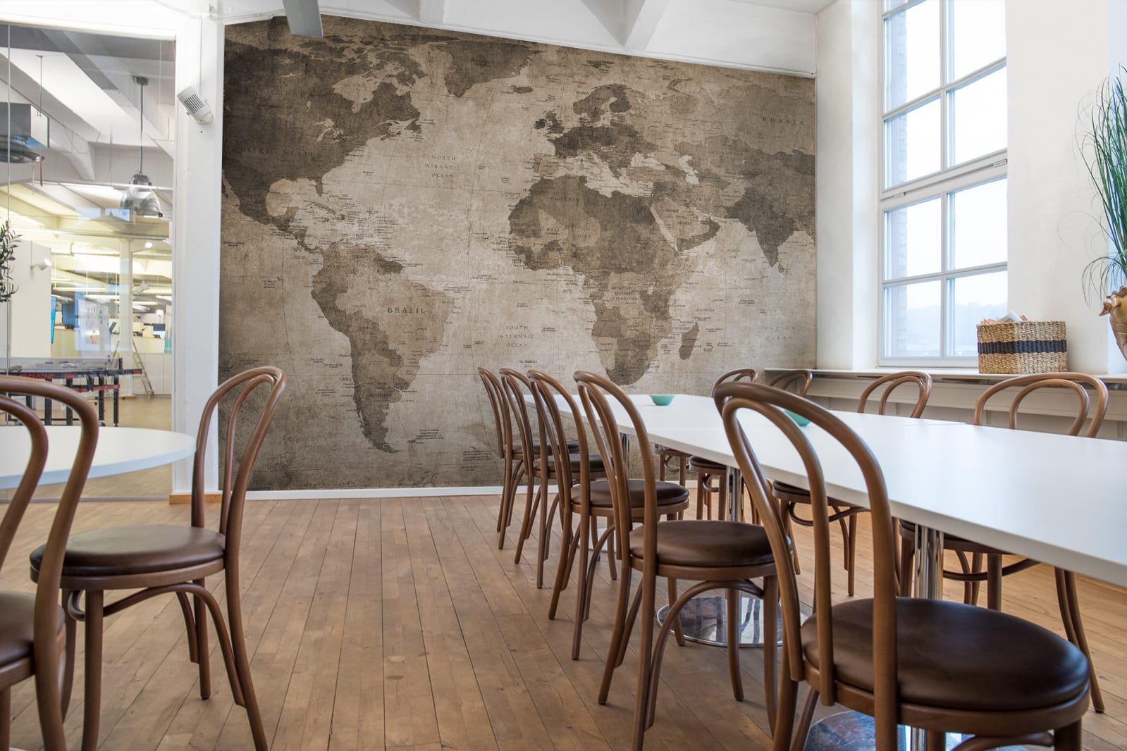 World Map, Brown, Rebel Walls 3